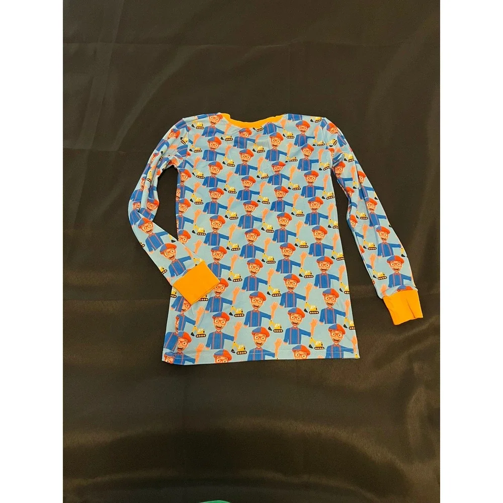 Trendy Tots Blippi Bamboo Pajamas Set Blue Orange Boys Size 7-8T Visco Sleepwear